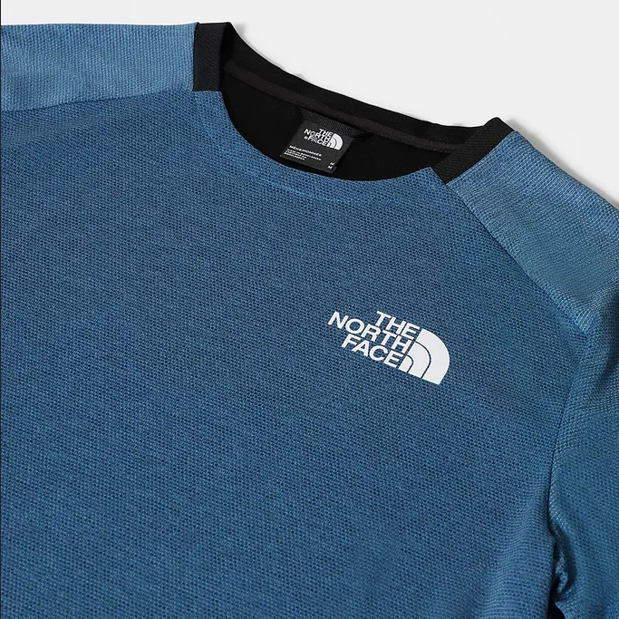 High-End Quality The North Face T-shirt Mountain Athletics maniche corte da uomo NF0A5IEU5V9 banff blue dark heather-black