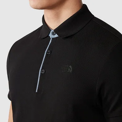 The North Fece Polo manica corta da uomo Premium Piquet NF00CEV4JK31 nero Striped Design Streetwear Edge