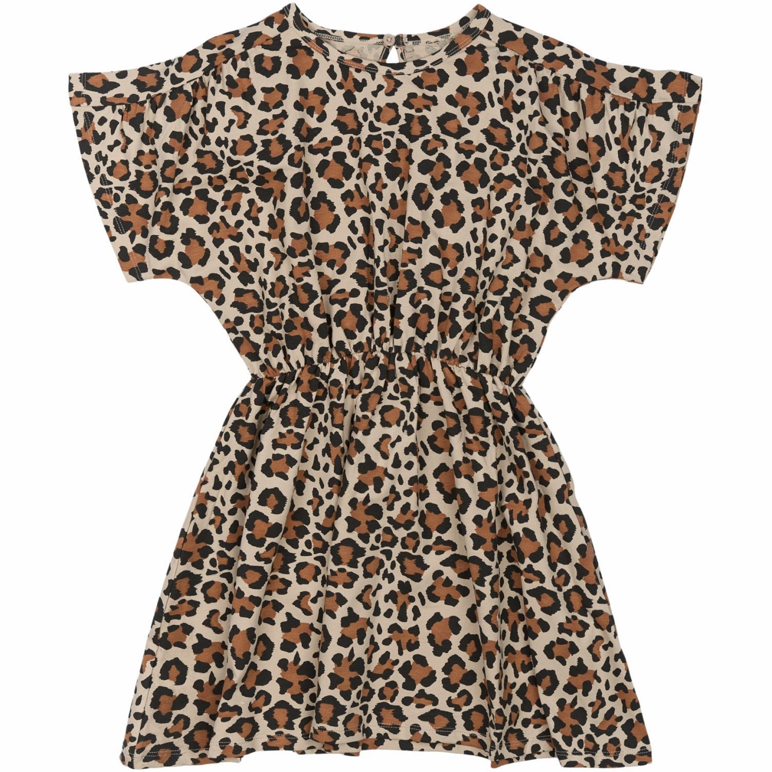 The New Feather Gray AOP Orella Dress Lace Detail