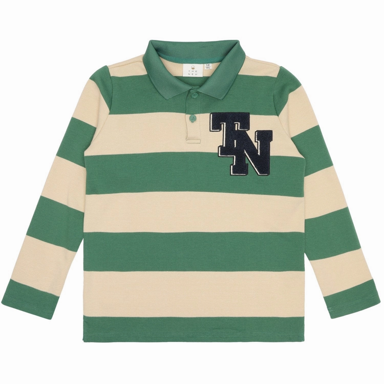 Contrast Stitch gender-neutral The New Foliage Green Lugby Pique Blouse