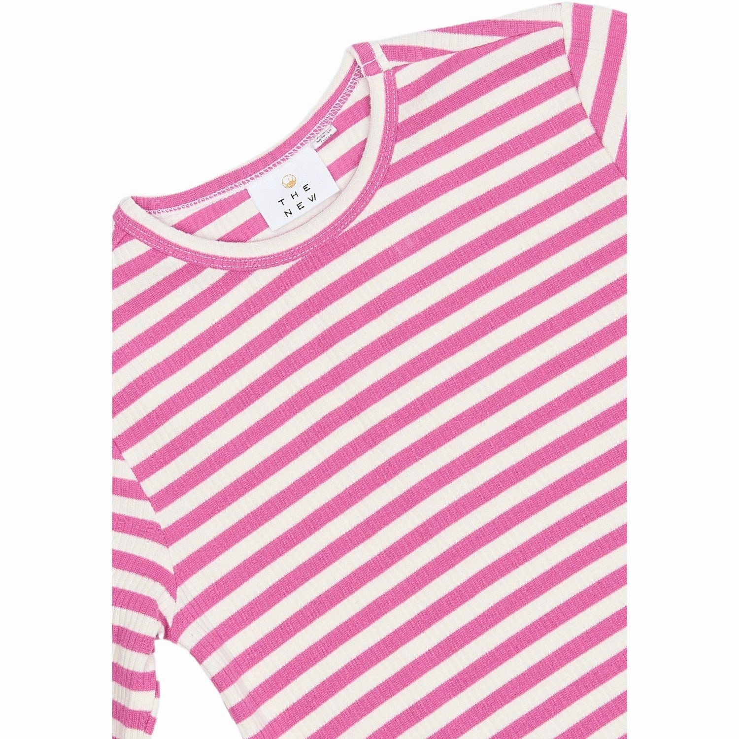 The New Ibis Rose Striped TNMoore L_S Rib Tee Thermoregulating Fabric Polo Style
