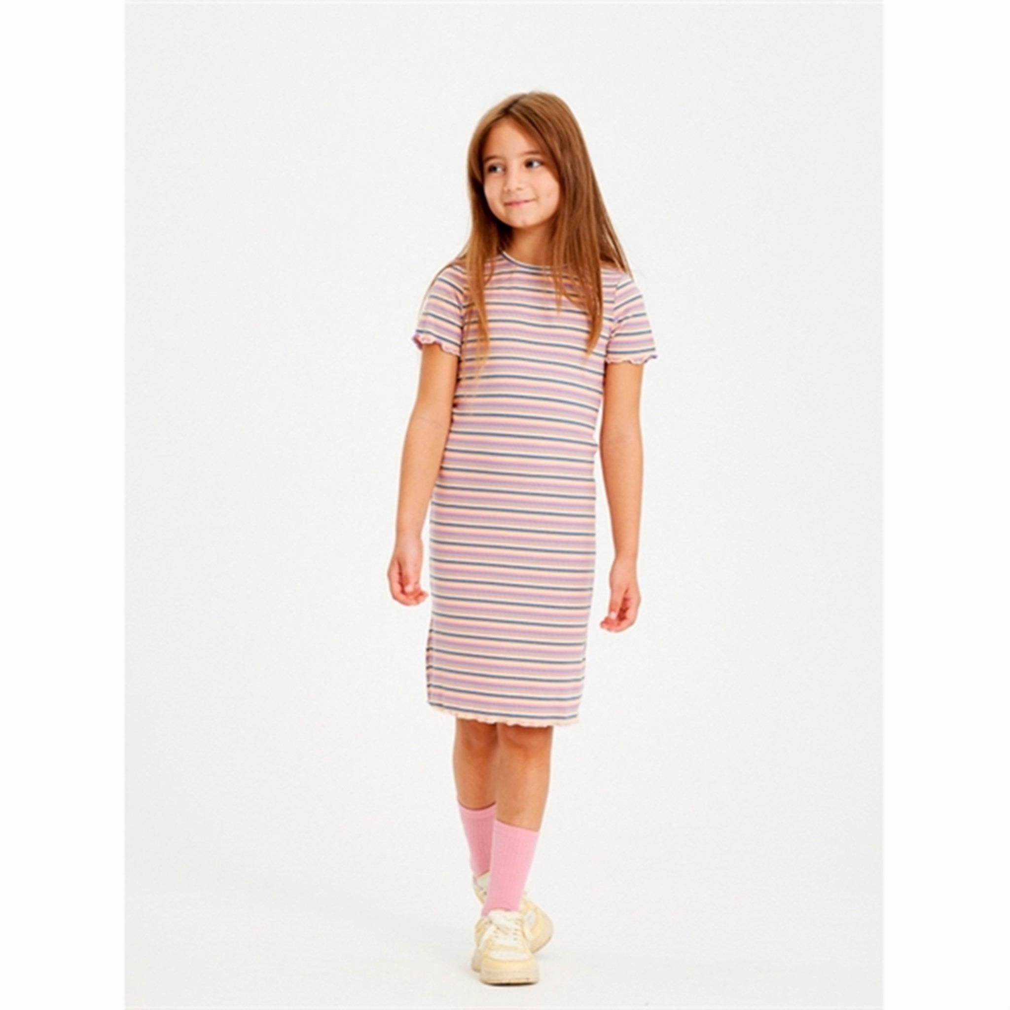 Silky Mood Light And Airy THE NEW Multi Stripe Gola Rib Dress
