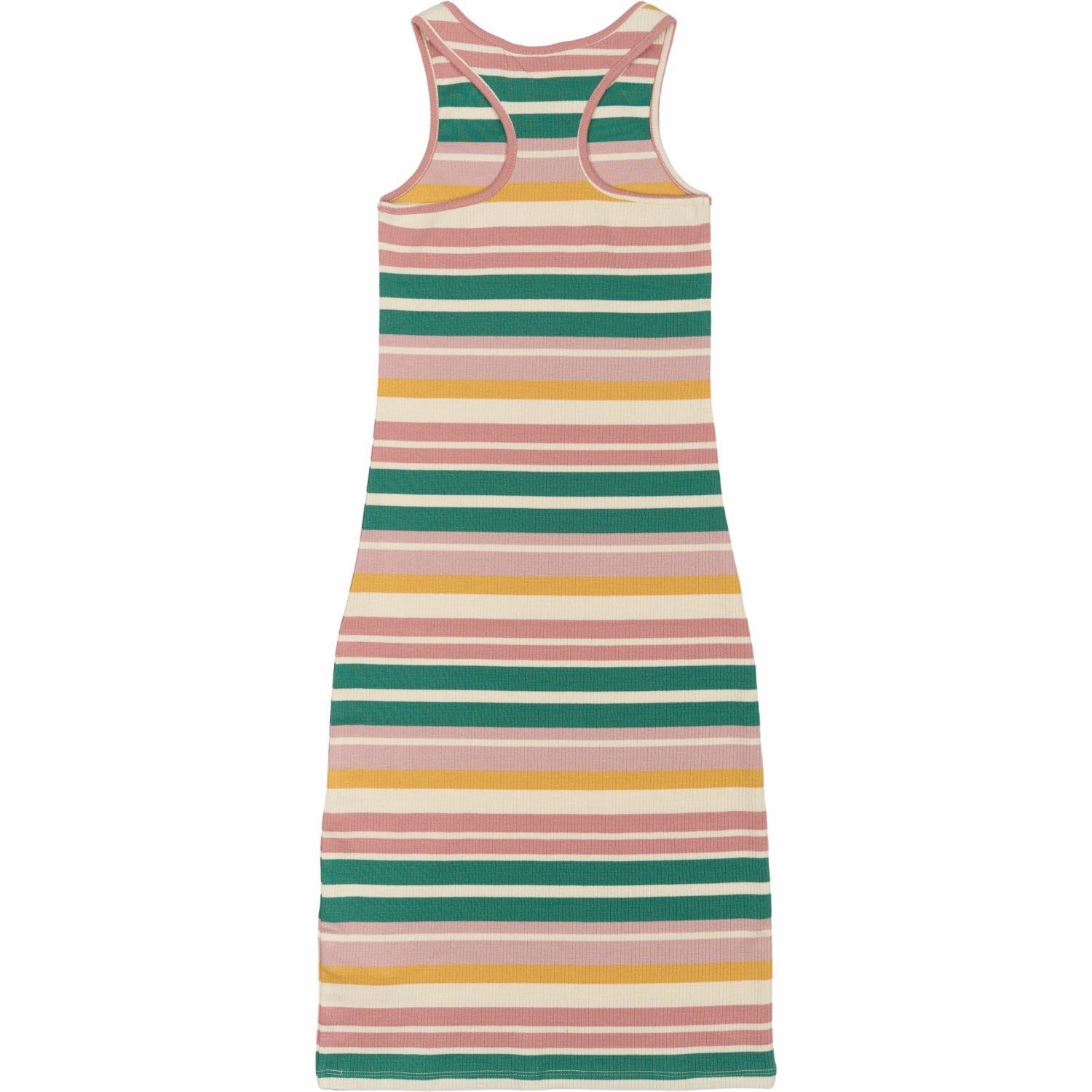 The New Multi Striped Ohara Rib Dress Ruffle Detail Adjustable-Straps