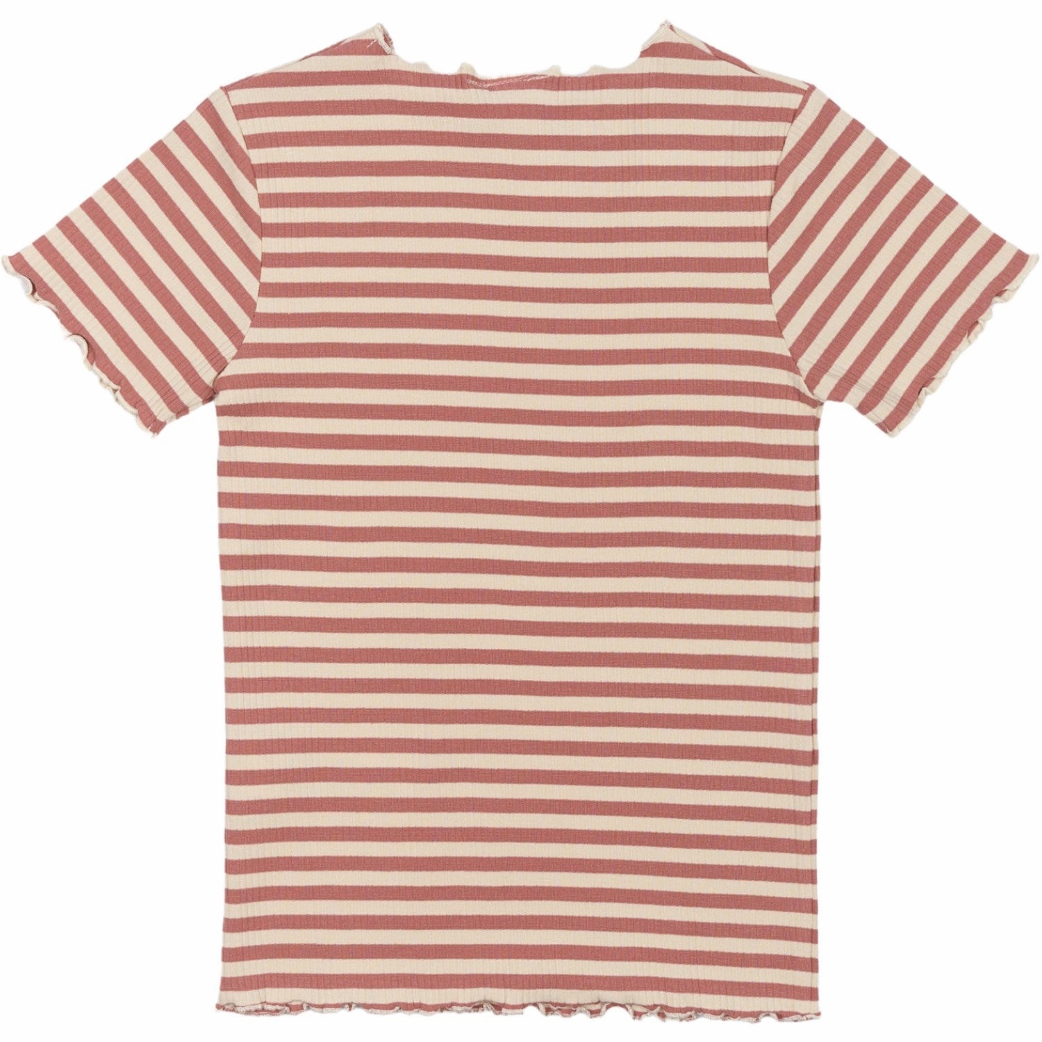 Playful Vibes Trendy Comfort Fit The New Old Rose Striped Moore Collar Rib T-Shirt