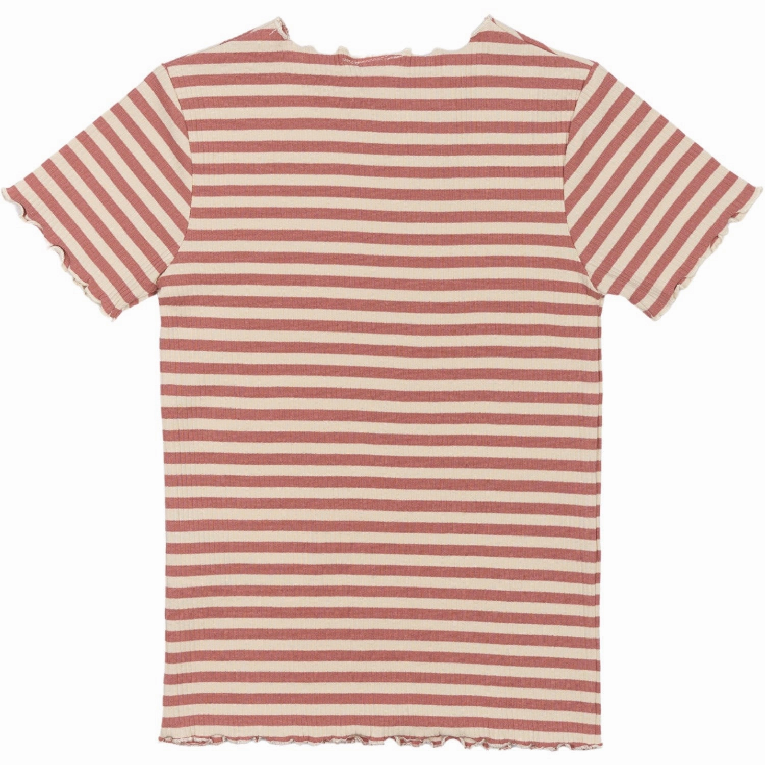 Bold and Comfortable The New Old Rose Striped Moore Collar Rib T-Shirt