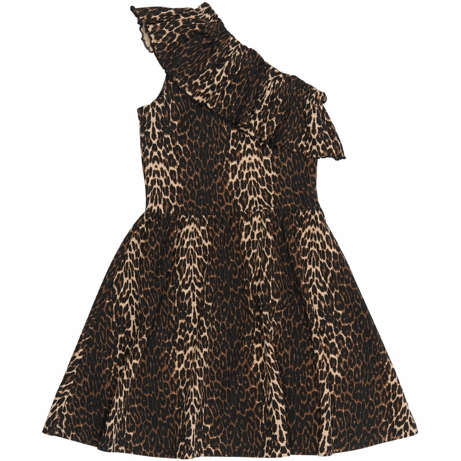 Comfortable office piece The New Oxford Tan AOP Ellen Rib Dress