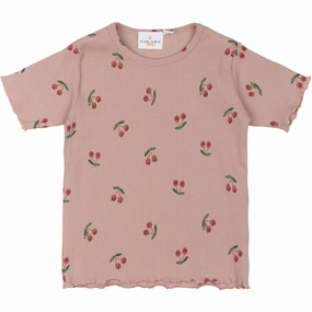 THE NEW Siblings Adobe Rose AOP Oona Rib T-Shirt Timeless Must-Have Bold Design
