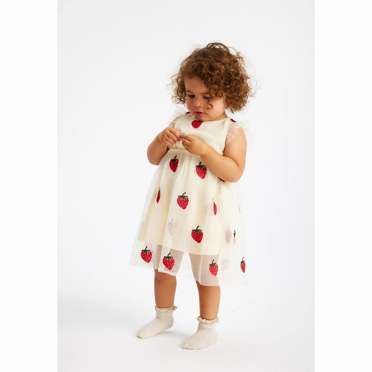 Thermal-Lined Wide Swing THE NEW Siblings Angora Big Strawberry AOP Loannah Dress