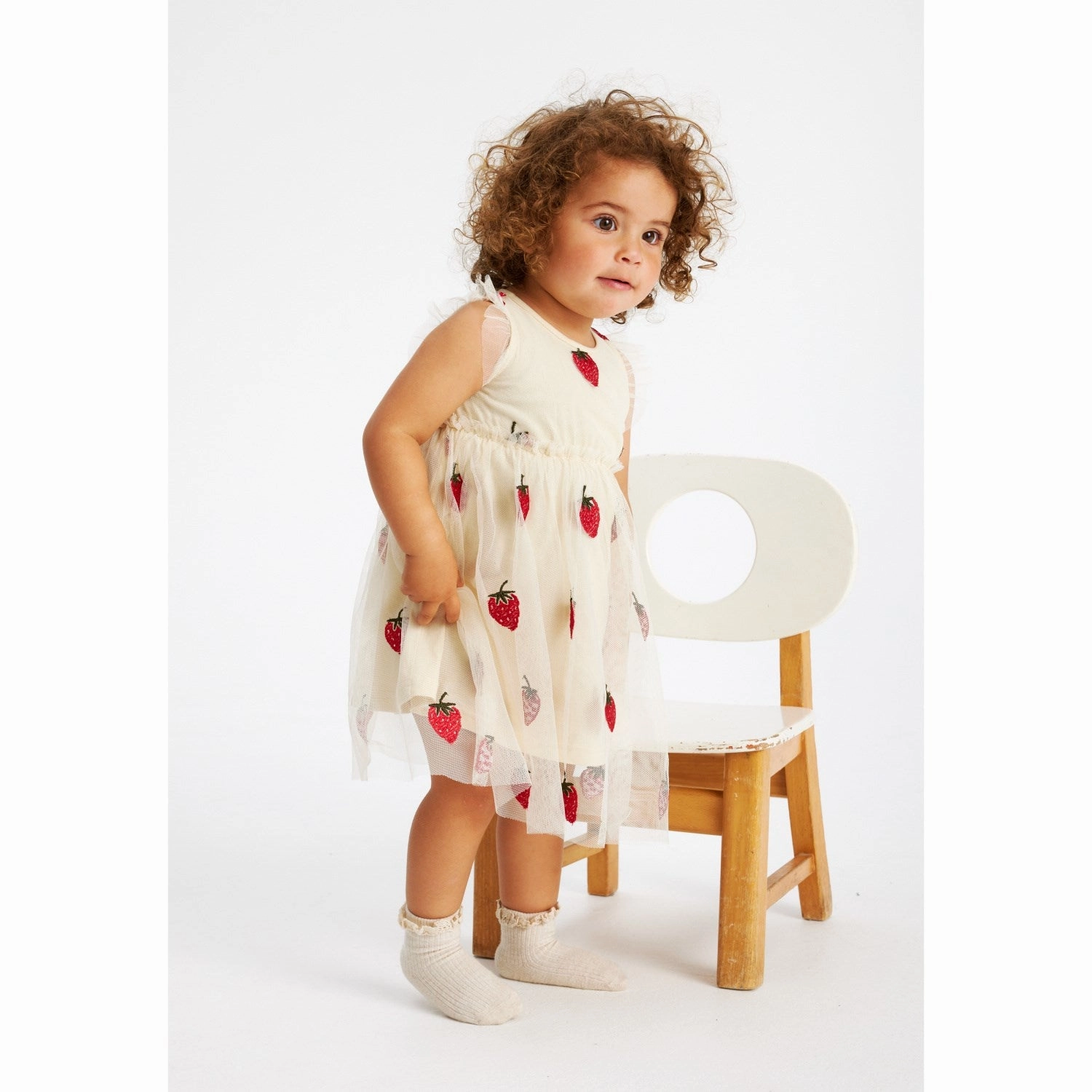THE NEW Siblings Angora Big Strawberry AOP Loannah Dress photo look