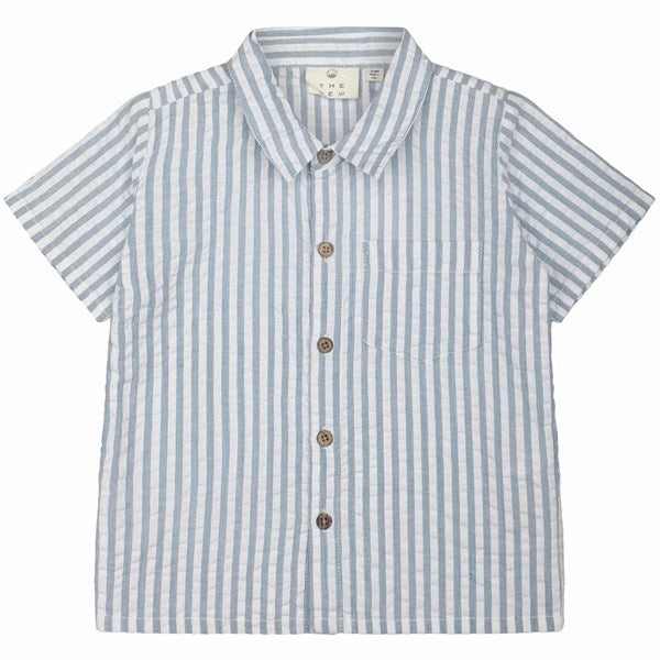 THE NEW Siblings Blue Fog Kojo T-shirt Patterned Texture