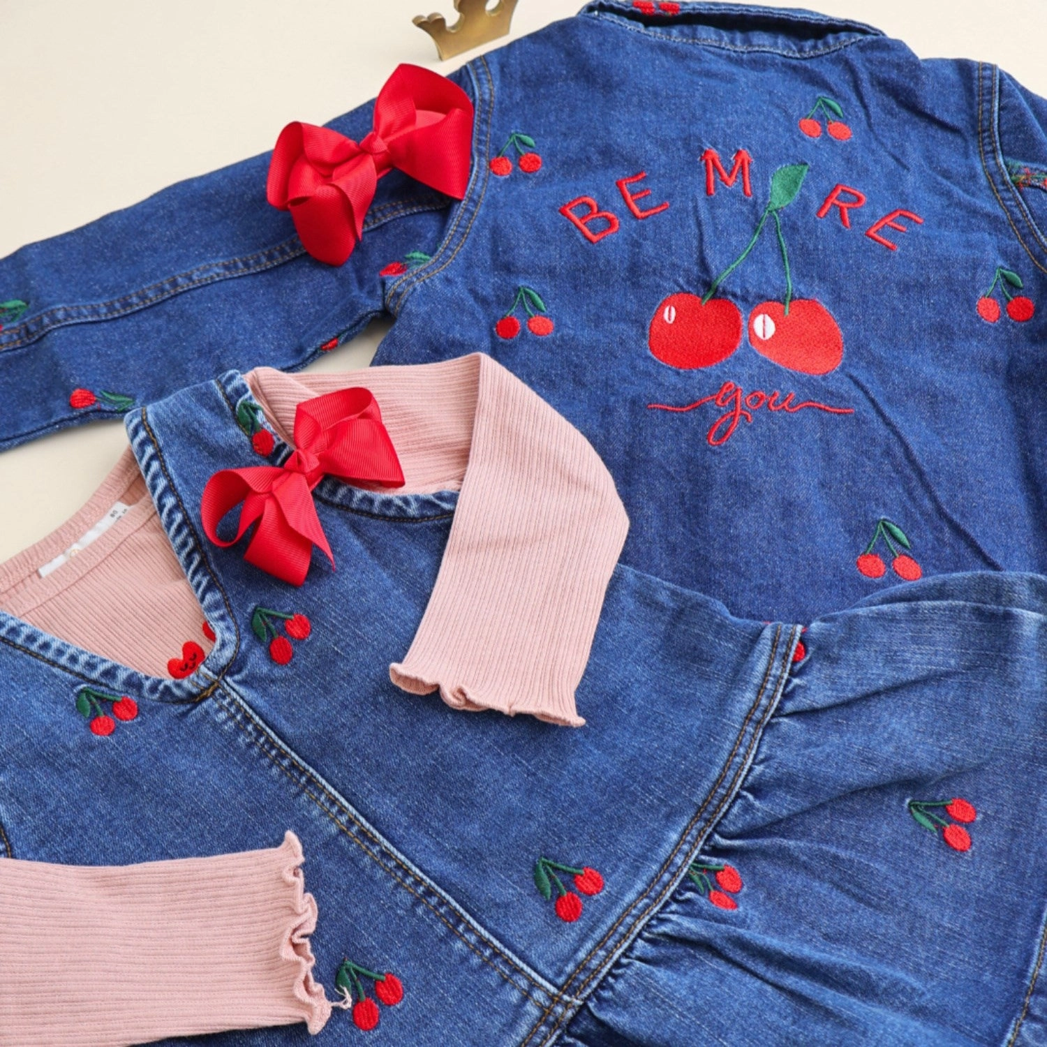 THE NEW Siblings Light Blue Denim EMB Nayla Denim Dress Cafe Vibe Art Event