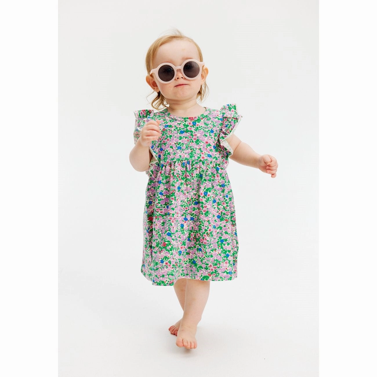 THE NEW Siblings Multi Flower AOP Janille Dress High-Neck Easy Lovely