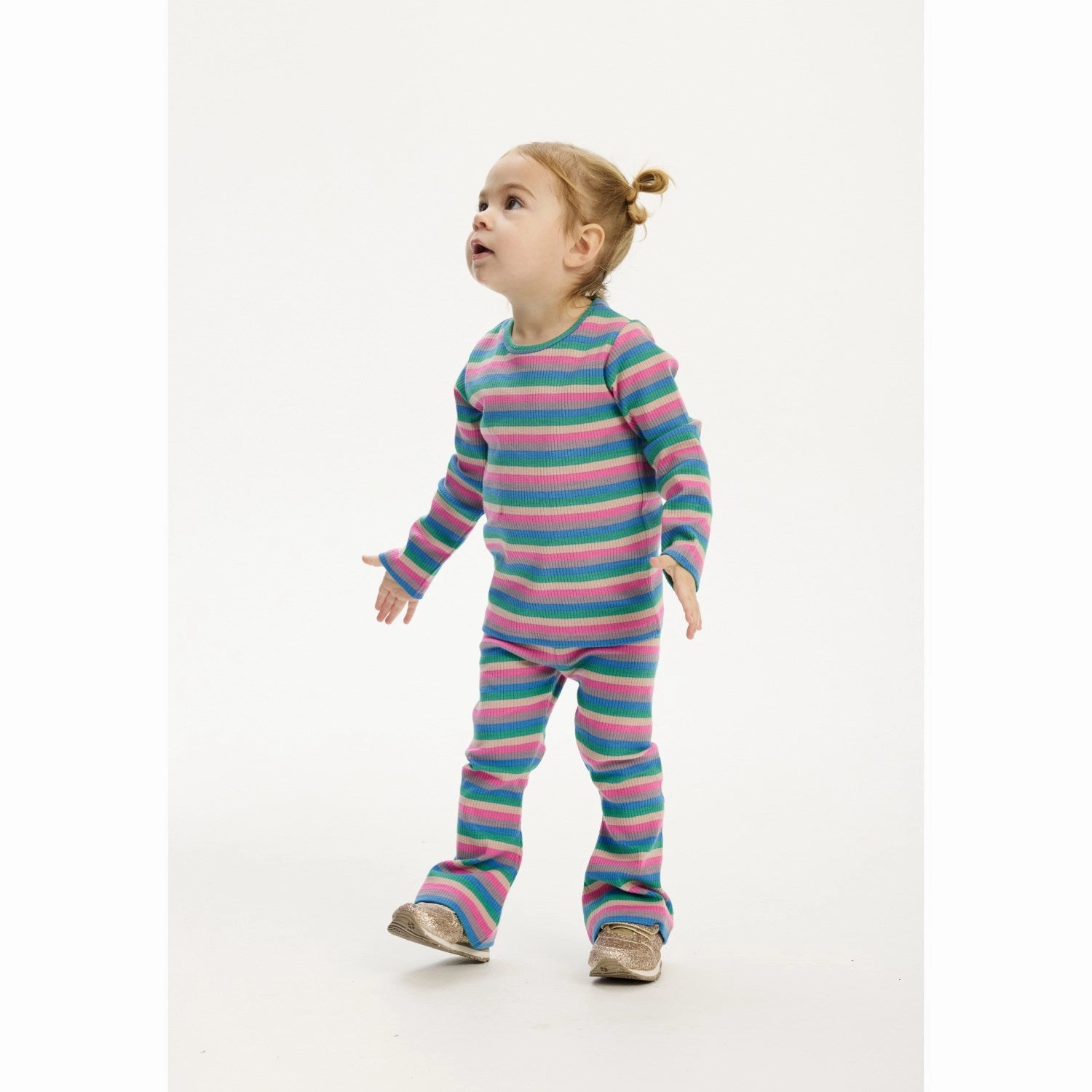 Seamless Shoulder Non-irritating THE NEW Siblings Multi Striped Polly L_S Rib Tee