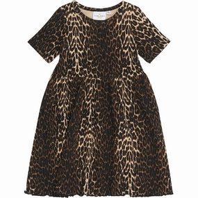 Modern Appearance THE NEW Siblings Oxford Tan AOP Ellie Rib Dress