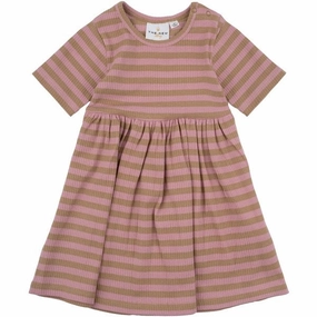 Cool Fabric Elastic-Cuff THE NEW Siblings Pink Nectar Fro Rib Dress
