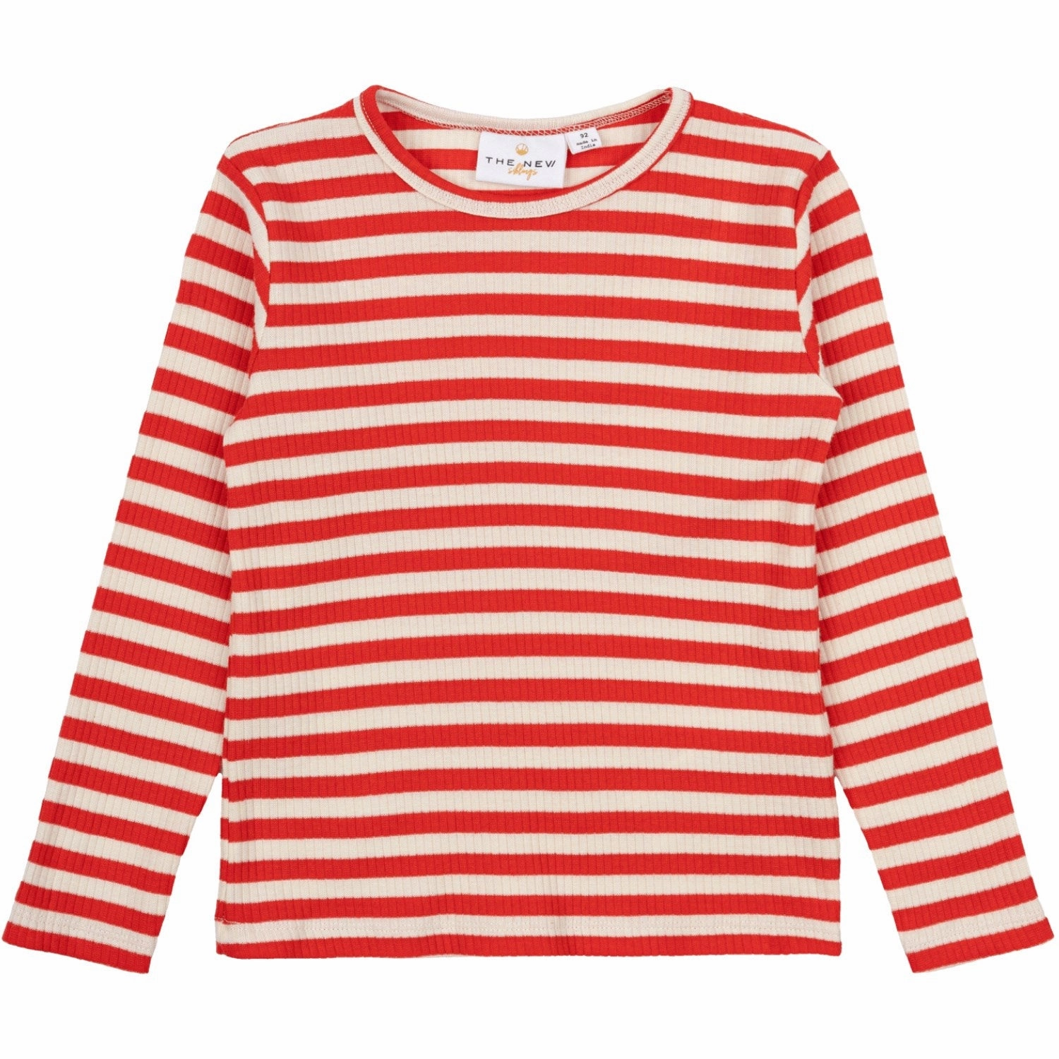 THE NEW Siblings Poppy Red Striped Fro Uni Rib Blouse Networking Session Vibrant color