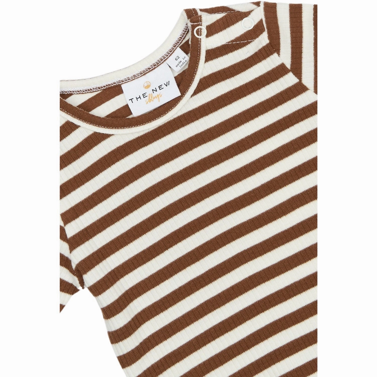 Easy Styling THE NEW Siblings Toffee Striped Fro L_S Rib Tee