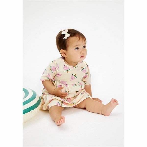 Grace Walk THE NEW Siblings White Swan Watermelon AOP Kaya Dress