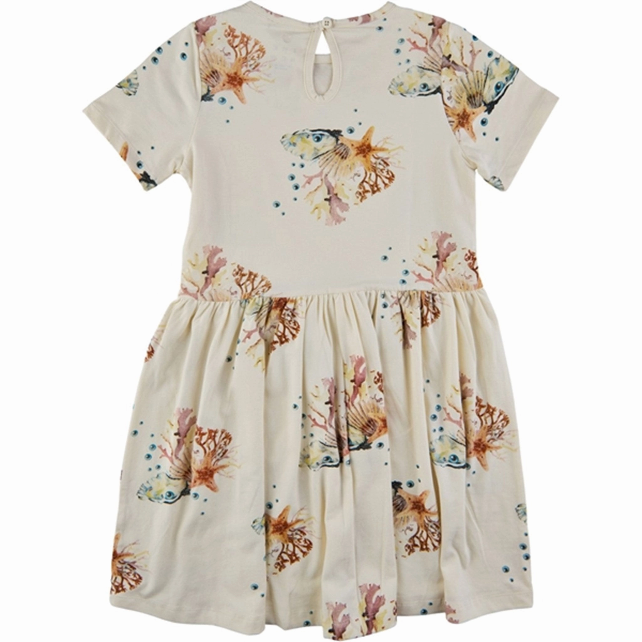 Smart and Sleek Soft fabric piece THE NEW White Swan Coral AOP Giselle Dress