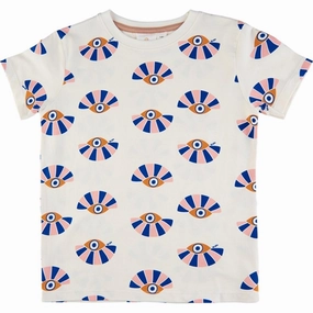 Chic Fashion Smooth Look THE NEW White Swan Eye AOP Galiea T-shirt