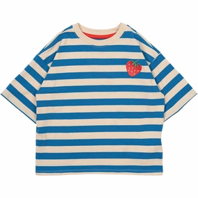 Layered Sleeve Construction The New White Swan Striped Nanny Oversize T-Shirt
