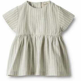 Classic Comfort Unisex Option Wheat Aquablue Stripe Dress Esmaralda