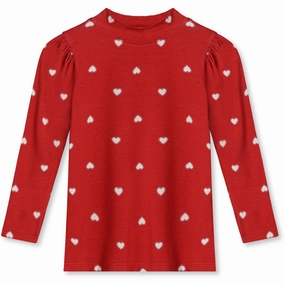 Earthy Palette Earthy Hue Fliink Pompeian Red Aop Kelly Puff Ls Blouse