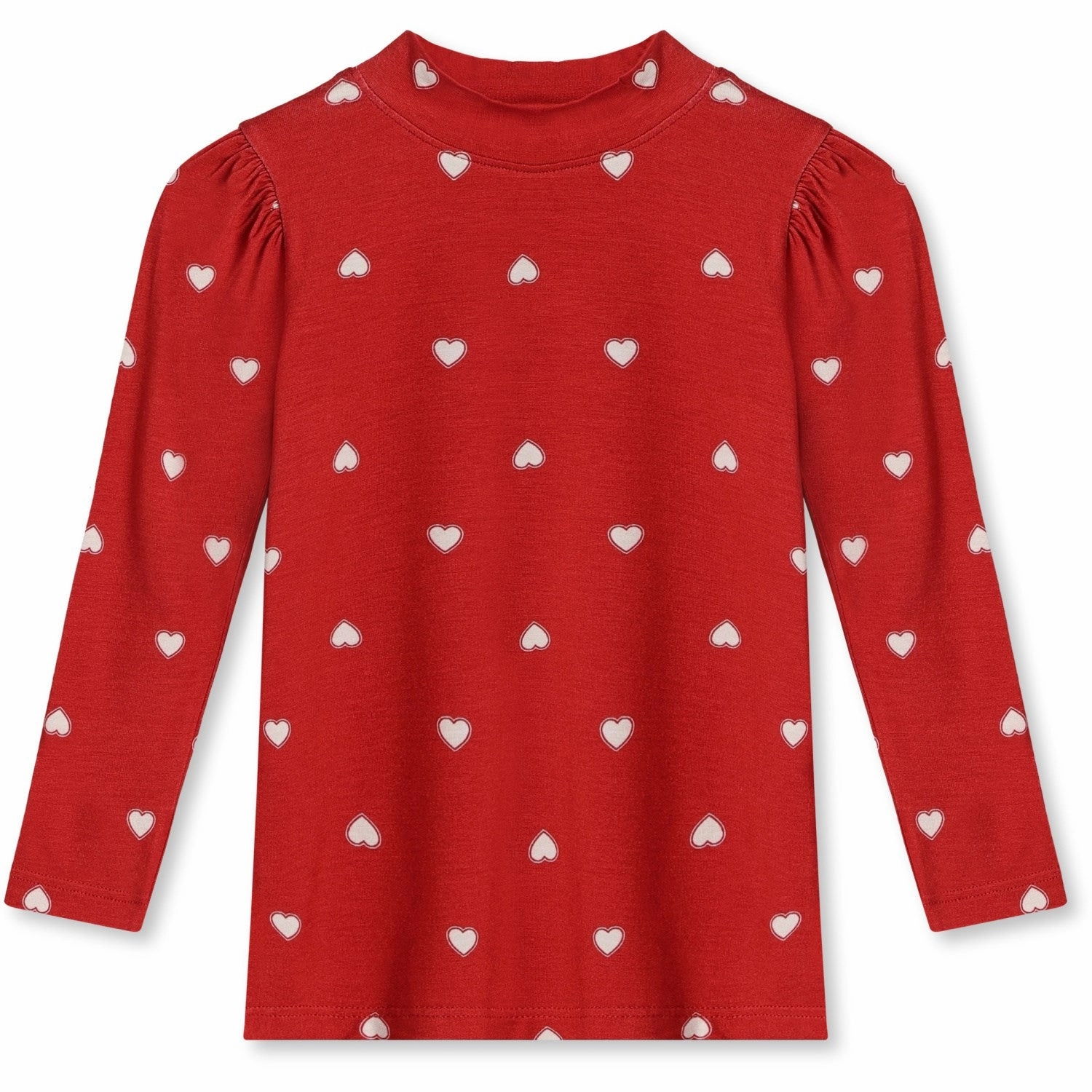 Fliink Pompeian Red Aop Kelly Puff Ls Blouse Athleisure Wear Smooth Texture