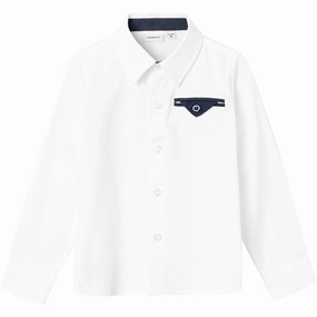 Name it Bright White Rinal Shirt Pocket Detail