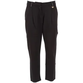 Yes Zee Pantalone Donna in punto Milano P388/CE00 0801 black High Rise Lightweight Weave