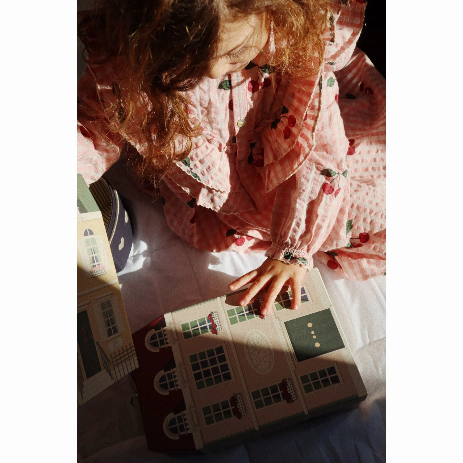 Timeless Comfort Konges Sl?jd Cherry Check Kim Frill Dress Gots