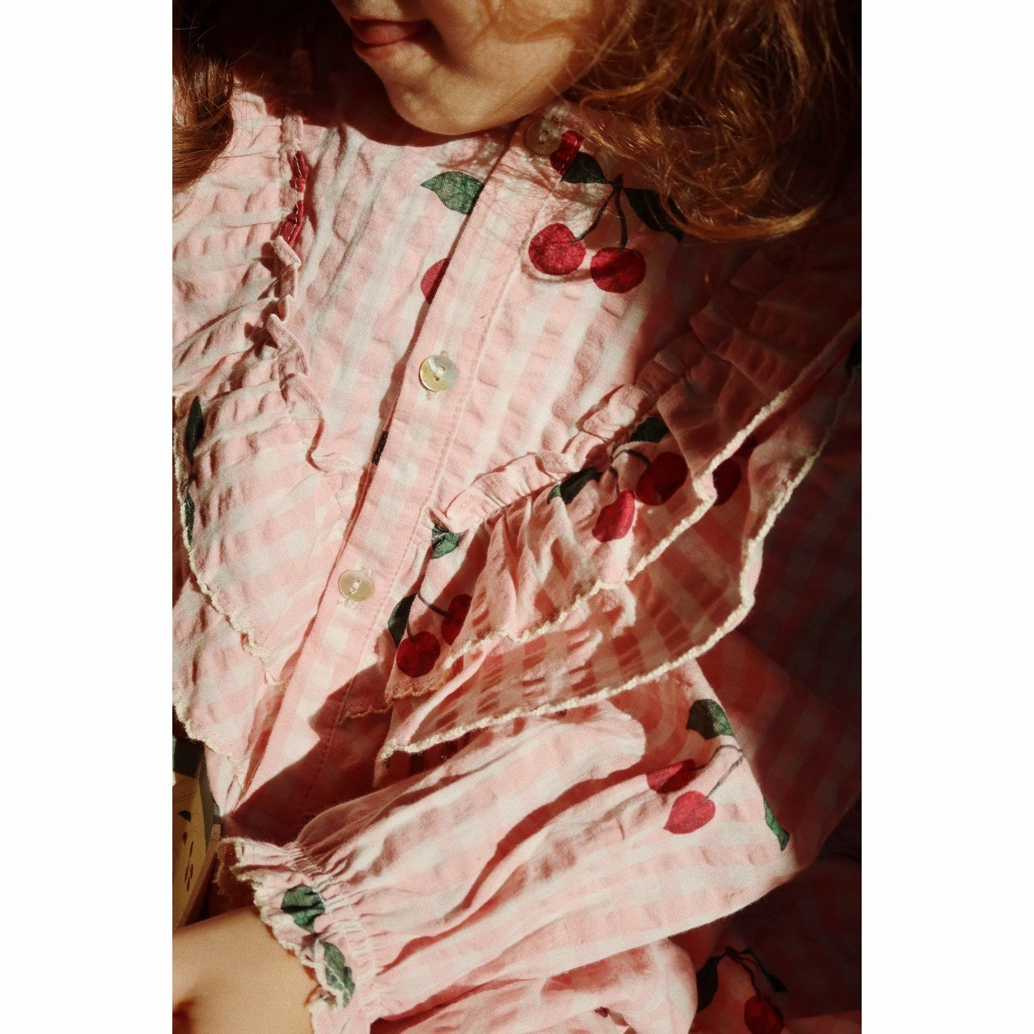 Night Out Simple Flow Konges Sl?jd Cherry Check Kim Frill Dress Gots