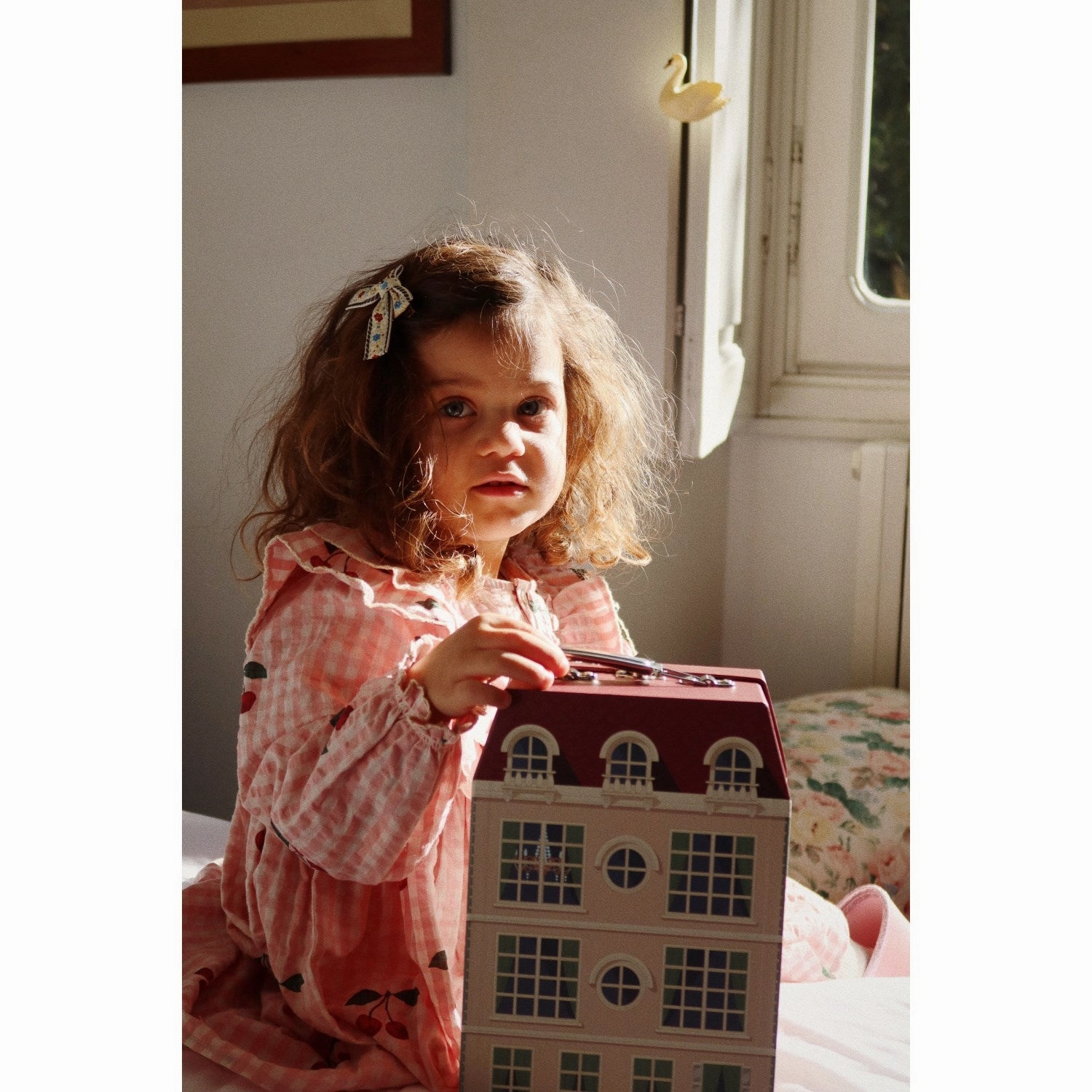 Konges Sl?jd Cherry Check Kim Frill Dress Gots Sophisticated Appeal Lounge Comfort