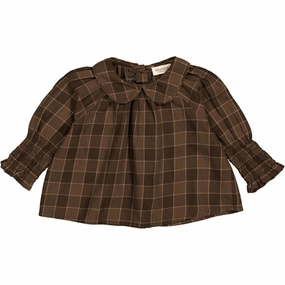 MarMar Autumn Check Tali Shirt crew neck Stylish Detail