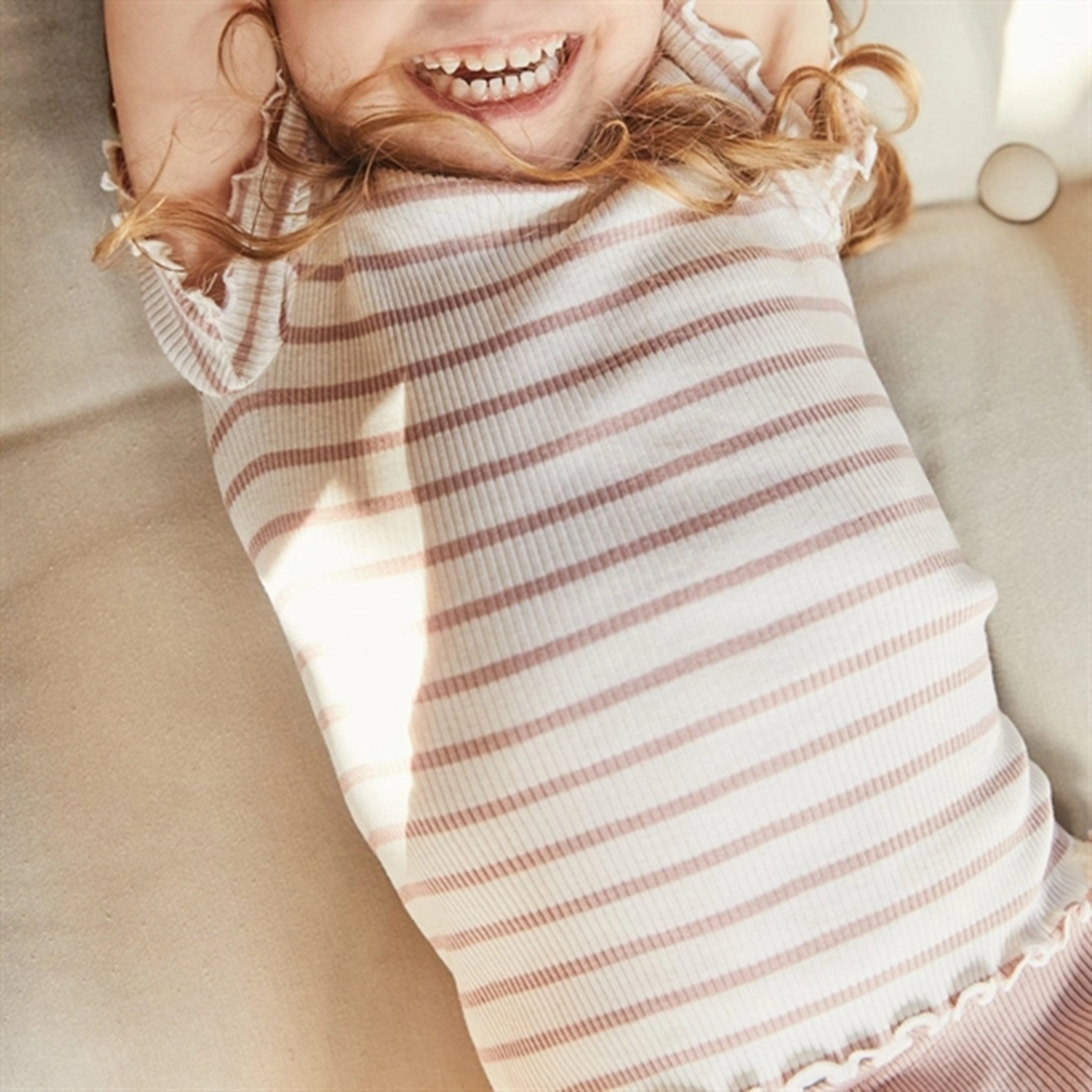 Fast Drying Edgy Design Minimalisma Blomst Blouse Dusty Stripes