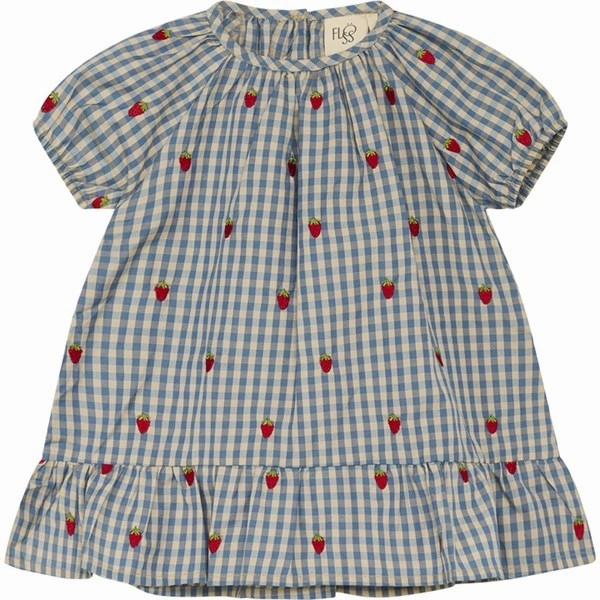 Fl?ss Polly Dress Berry/Blue Gingham Formal Aura Silky texture
