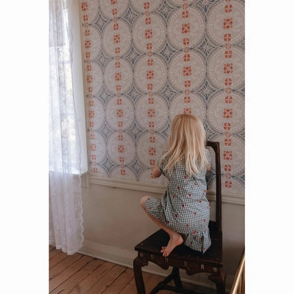 Fl?ss Polly Dress Berry/Blue Gingham Fashionable Layer Mood Casual