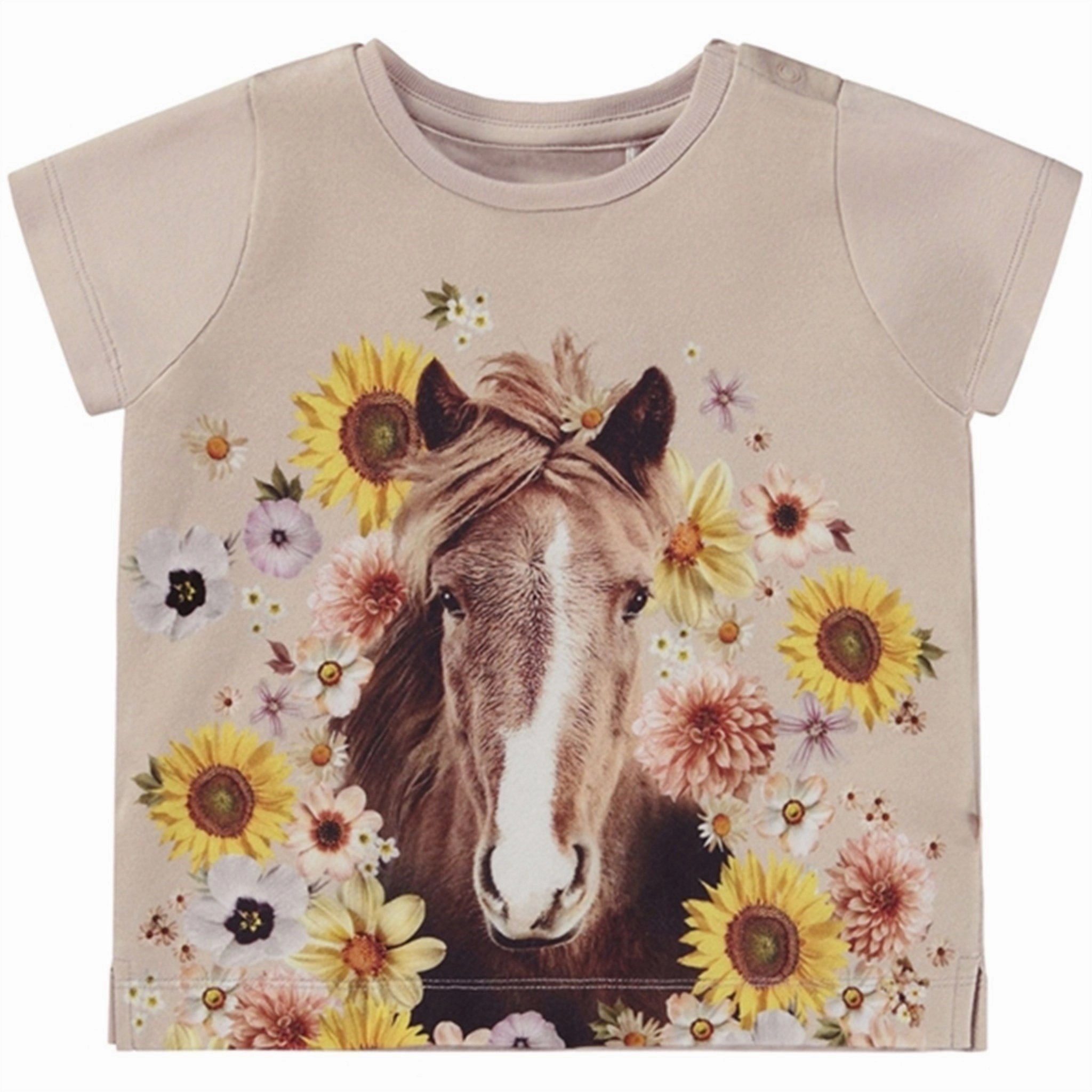 Breathable Style Moisture Management Molo Flower Horse Elly T-Shirt