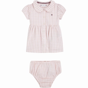 Tommy Hilfiger Baby Gingham Dress White / Pink Check Fit Mood Relax Form