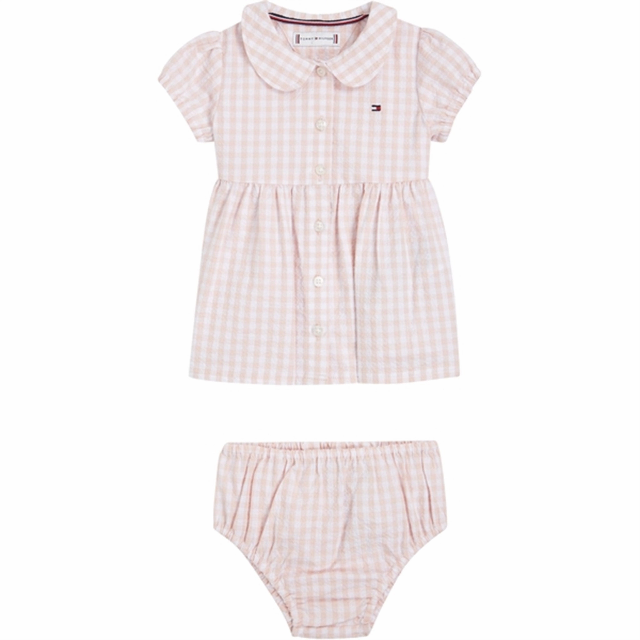 Tommy Hilfiger Baby Gingham Dress White / Pink Check Fit Mood Relax Form