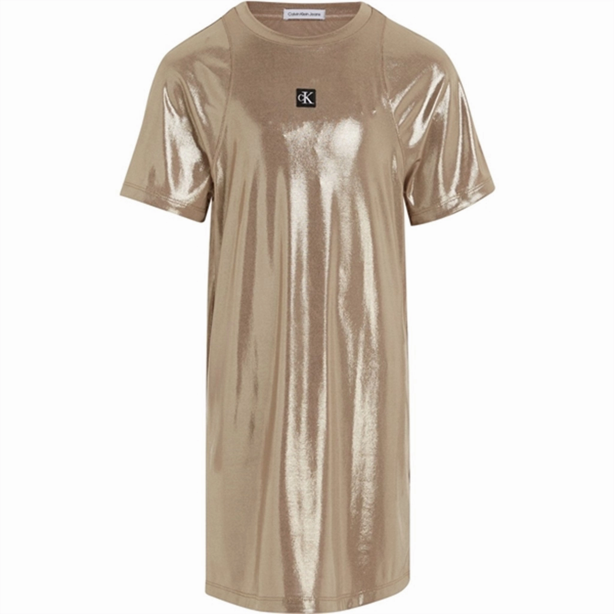 Refined Stitch Clean Fit Calvin Klein Metallic Coated Dress Frosted Almond
