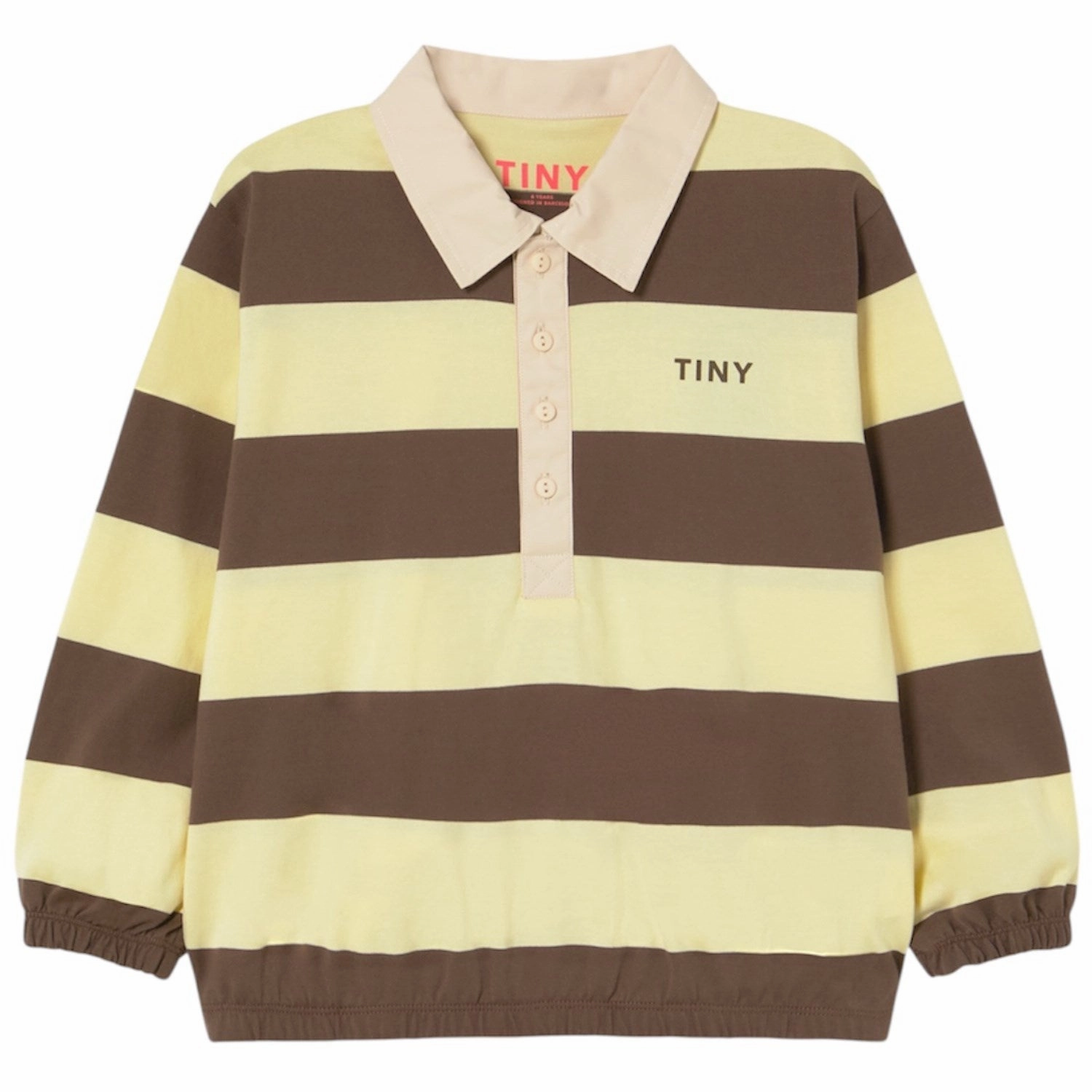 TinyCottons Dusty Yellow Stripes Polo Sleeve T-Shirt Clubhouse Attire Golf Style