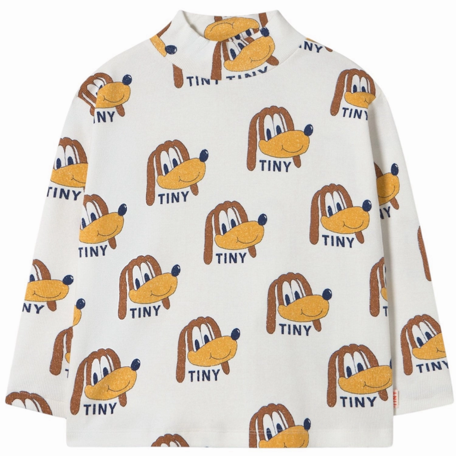 TinyCottons Off-White Dogs Rib Mockneck Edgy Fashion Trendy Outfit