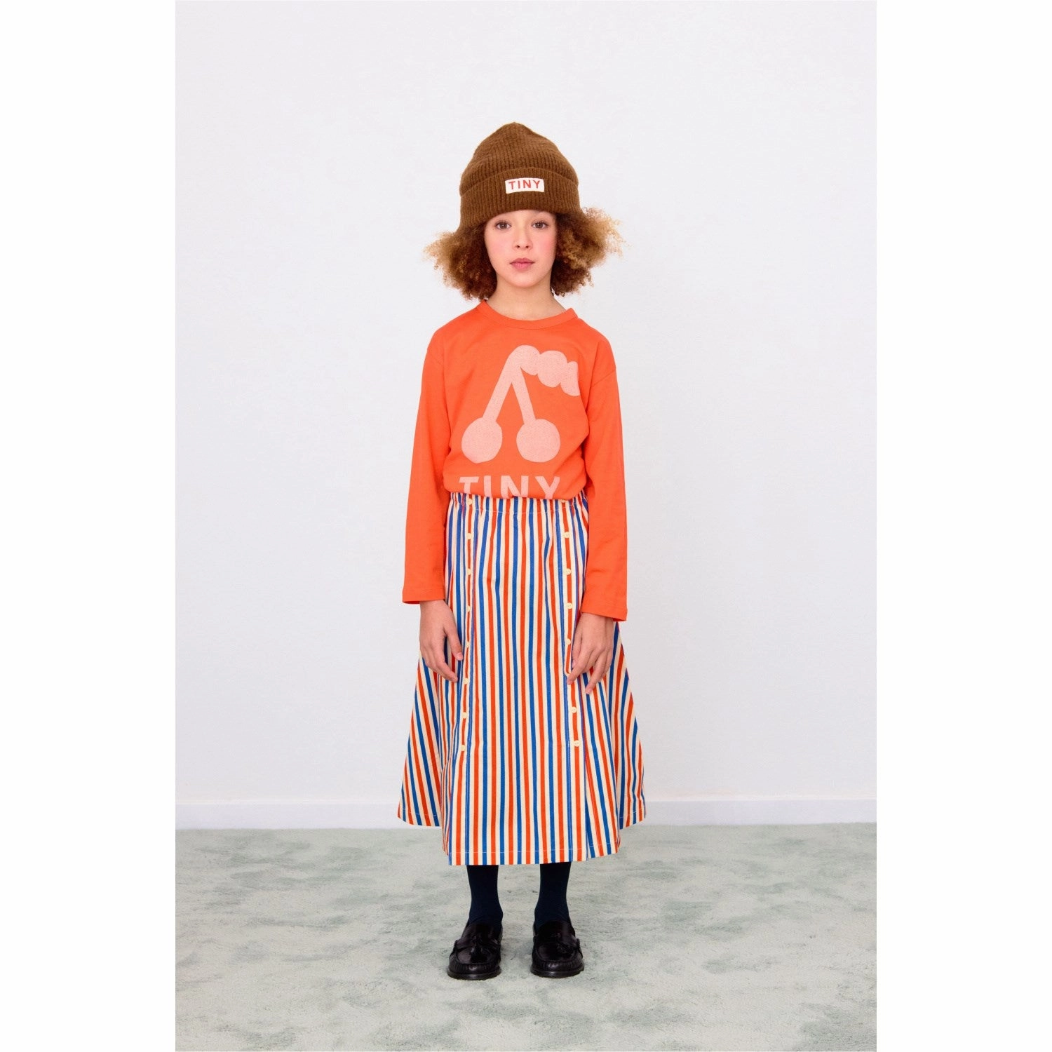 TinyCottons Summer Red Cherry Graphic Sleeve T-Shirt Office Style Bold Pattern