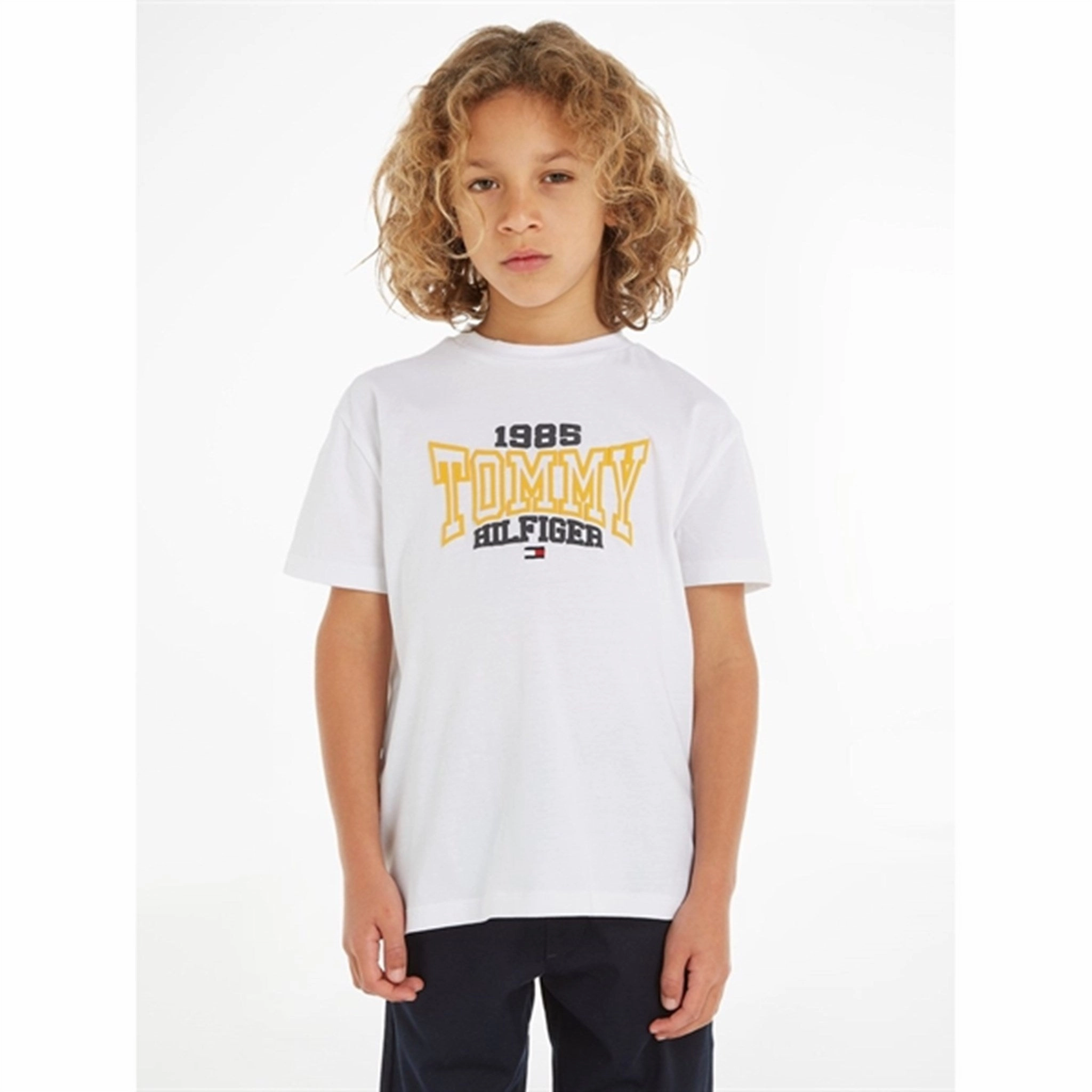 Tommy Hilfiger 1985 Varsity T-Shirt White Layered Hem Design