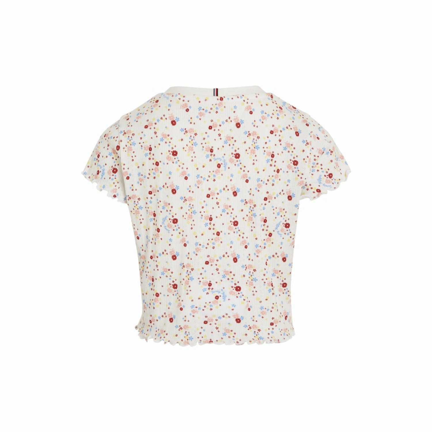 Tommy Hilfiger Ancient White Allover Flower Flower Pointelle Tee Ss Everyday Style Printed uniqueness