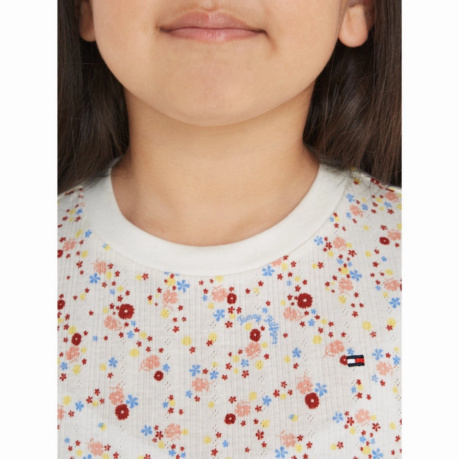 Everyday Layer Layered Comfort Tommy Hilfiger Ancient White Allover Flower Flower Pointelle Tee Ss