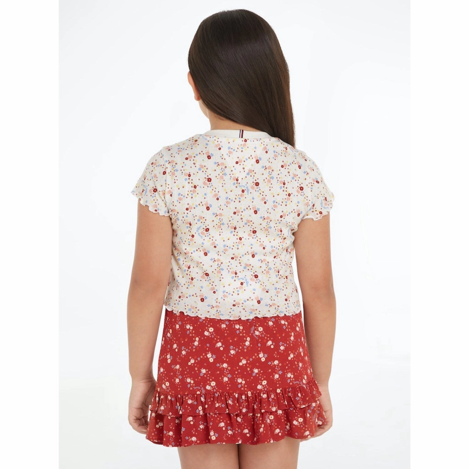 Tommy Hilfiger Ancient White Allover Flower Flower Pointelle Tee Ss Bold Look NoSideSeams