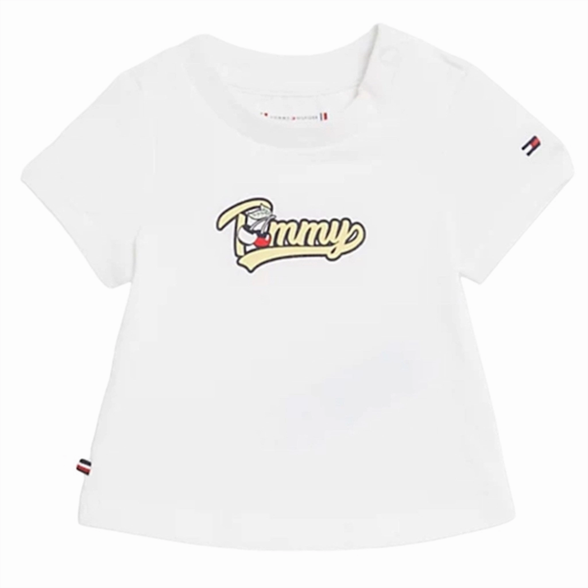 elastic waistband Soft And Comfortable Tommy Hilfiger Baby Cherry Tommy T-shirt White