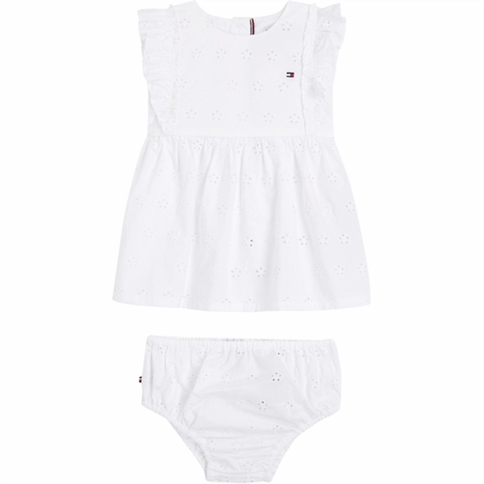 Form Fit Tommy Hilfiger Baby Embroidery Dress White